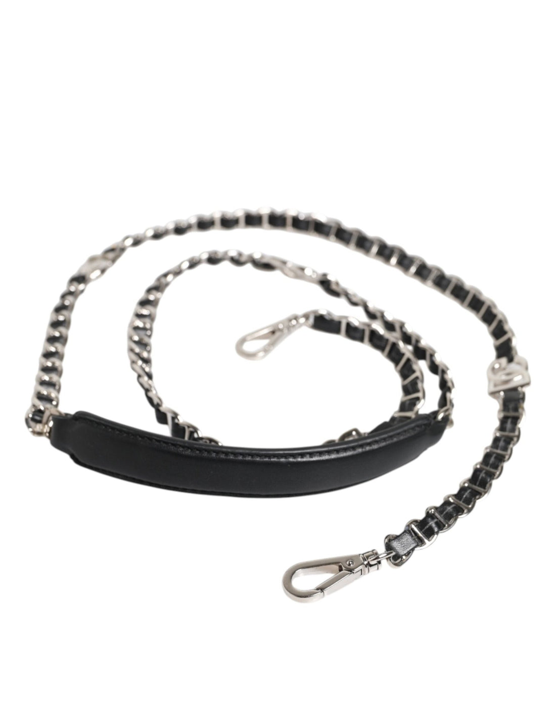 Dolce & Gabbana Black Leather DG Logo Chain Bag Shoulder Strap - RIMODA