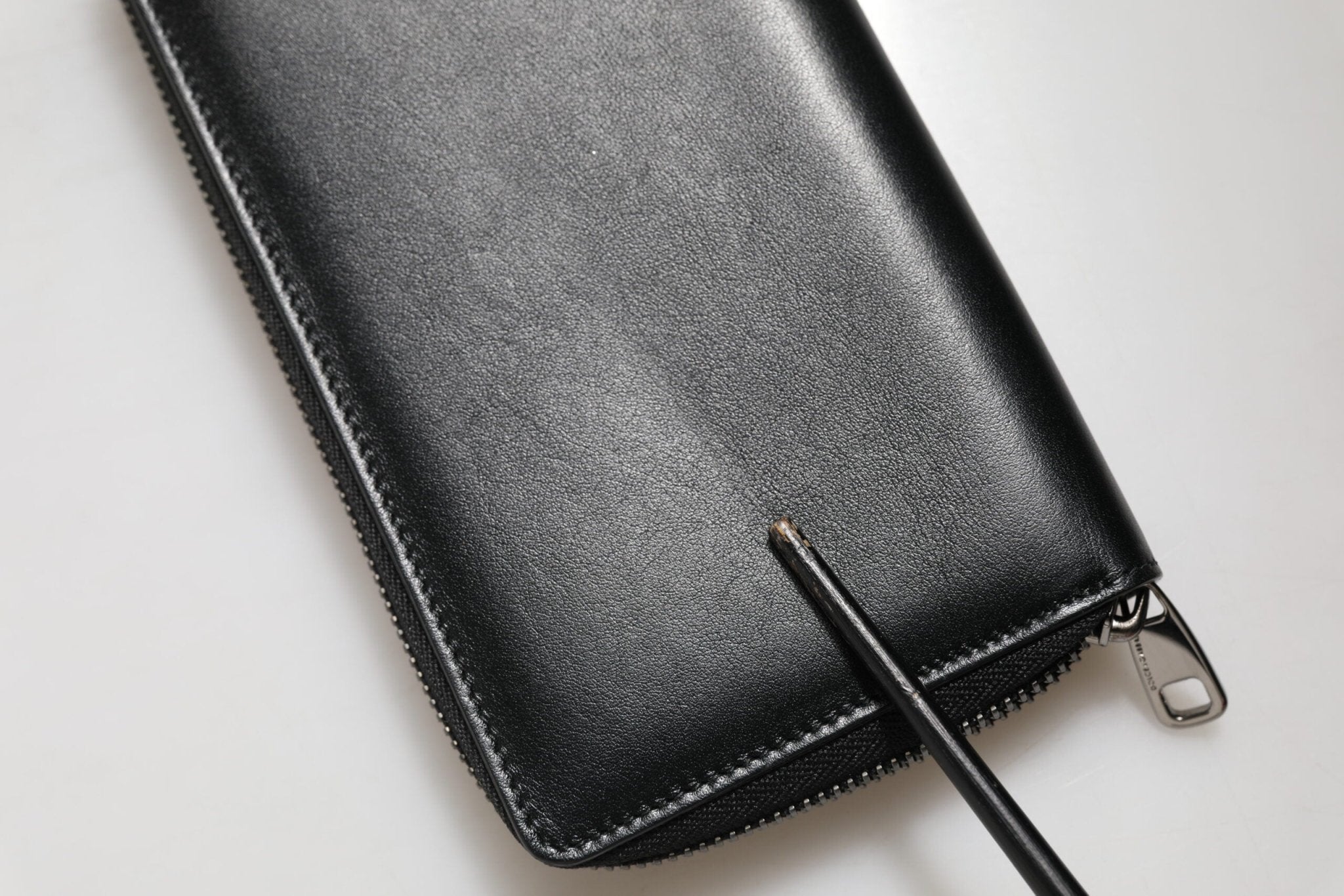 Dolce & Gabbana Black Leather DG Plaque Zip Around Continental Wallet - RIMODA