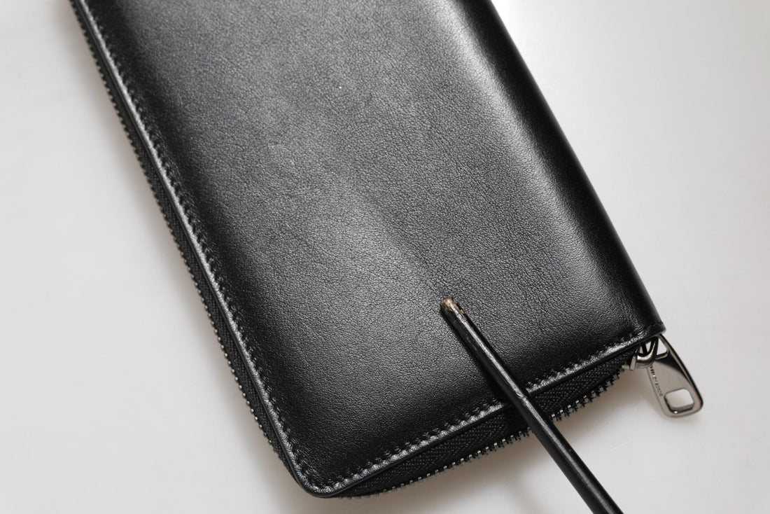 Dolce & Gabbana Black Leather DG Plaque Zip Around Continental Wallet - RIMODA