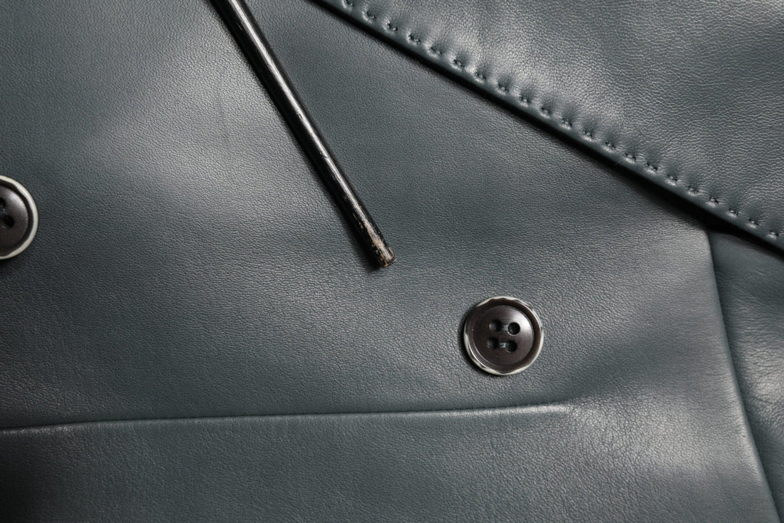 Dolce & Gabbana Black Leather Double Breasted 2Button Blazer - RIMODA