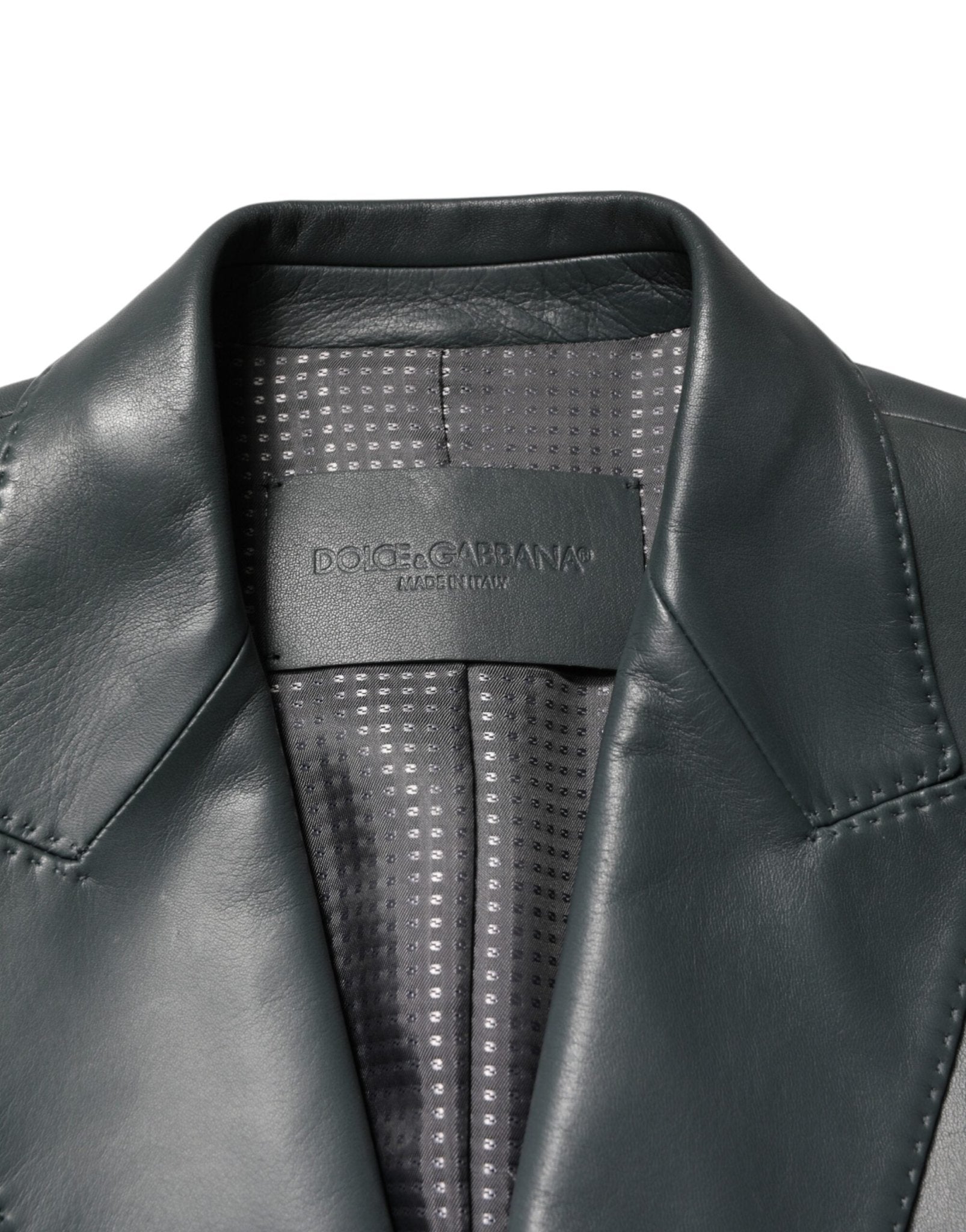 Dolce & Gabbana Black Leather Double Breasted 2Button Blazer - RIMODA
