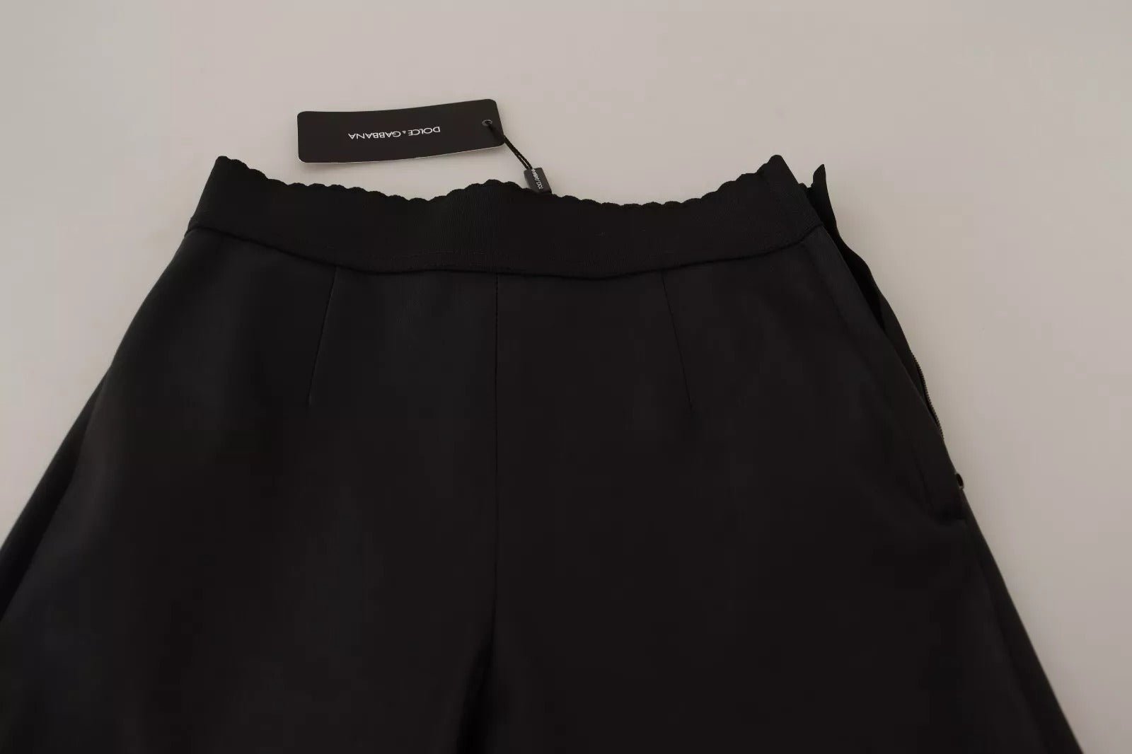 Dolce & Gabbana Black Leather Elastic Waist Trouser Pants - RIMODA