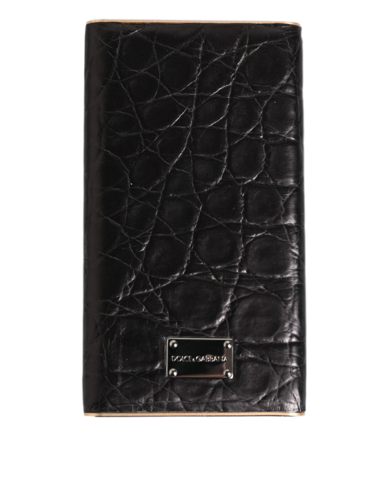 Dolce & Gabbana Black Leather Embossed Skin 3000mAh Power Bank Charger USB - RIMODA