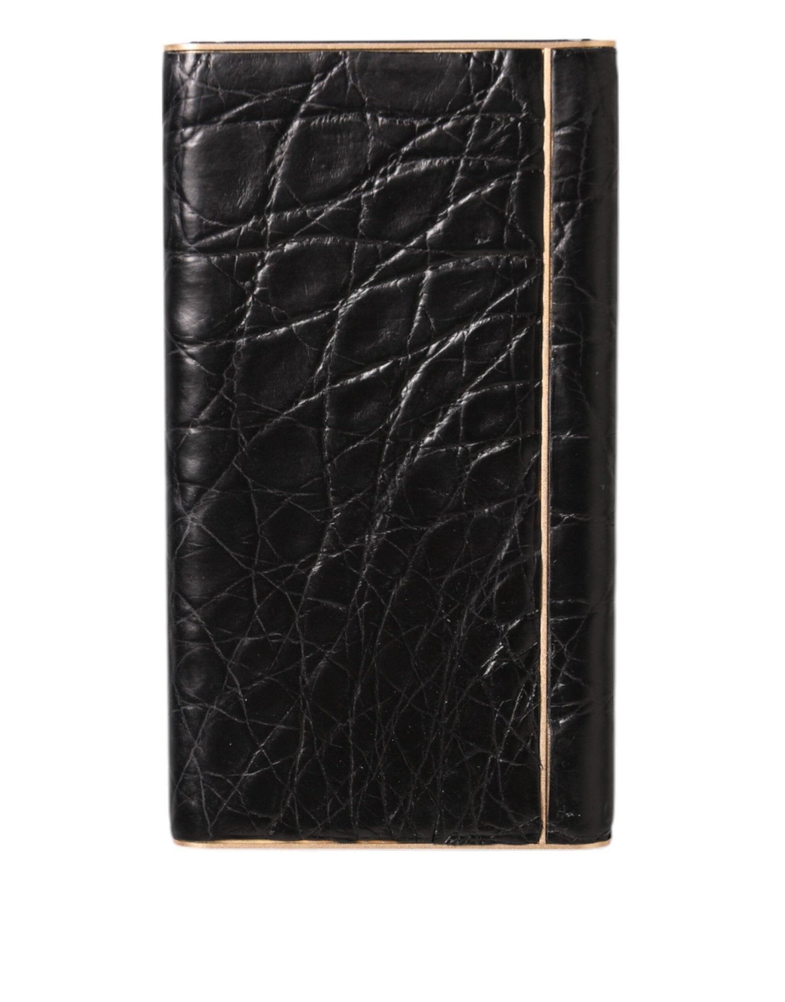 Dolce & Gabbana Black Leather Exotic Skin 3000mAh Power Bank Charger USB - RIMODA