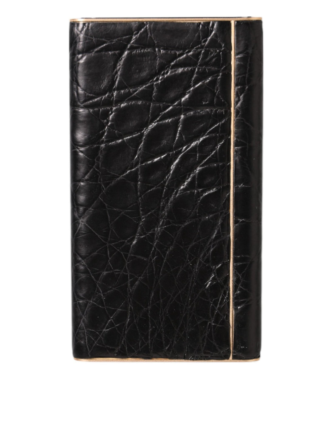 Dolce & Gabbana Black Leather Exotic Skin 3000mAh Power Bank Charger USB - RIMODA