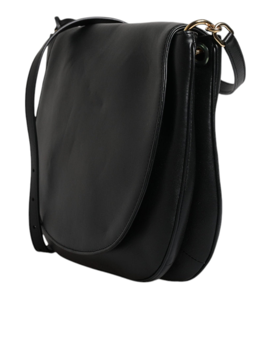 Dolce & Gabbana Black Leather Flap Saddle Shoulder Bag - RIMODA