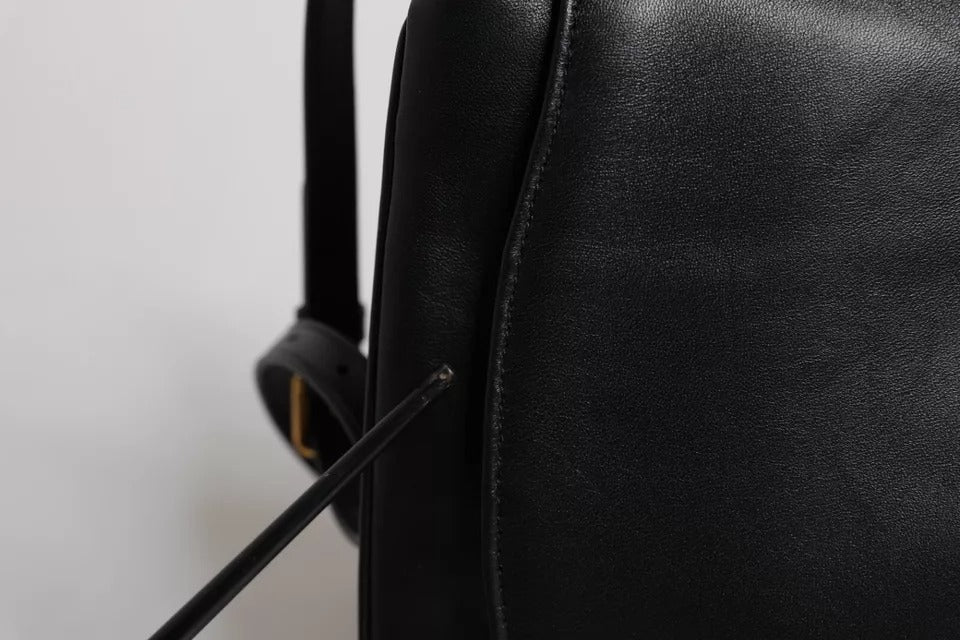 Dolce & Gabbana Black Leather Flap Saddle Shoulder Bag - RIMODA