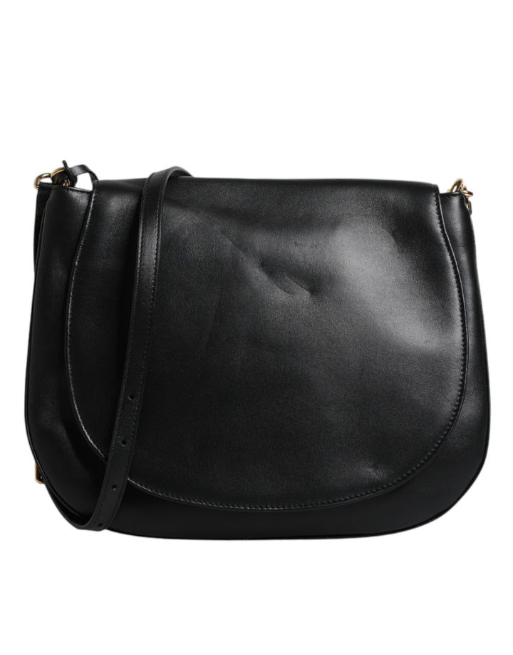 Dolce & Gabbana Black Leather Flap Saddle Shoulder Bag - RIMODA