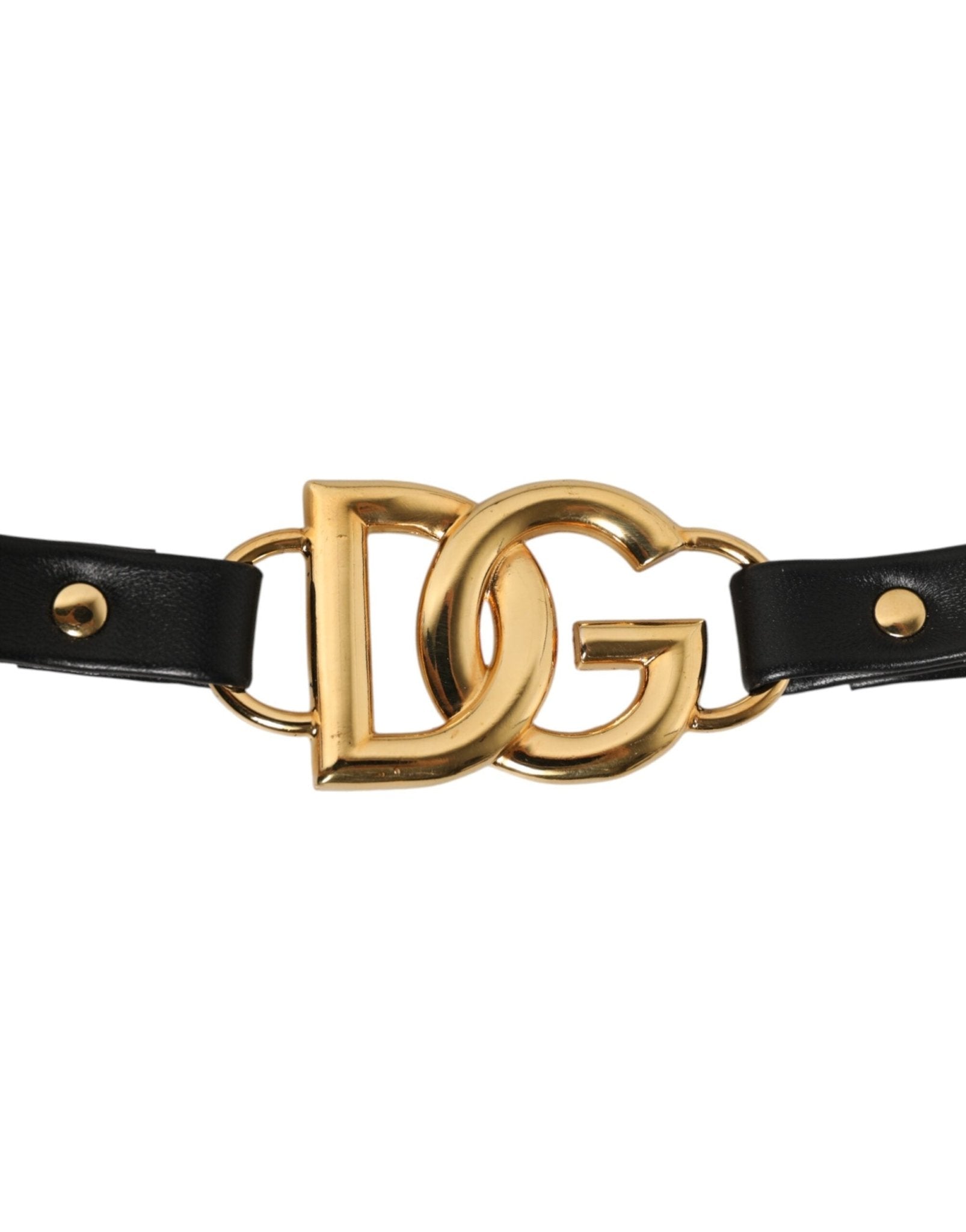 Dolce & Gabbana Black Leather Gold Chain Bag Accessory Shoulder Strap - RIMODA
