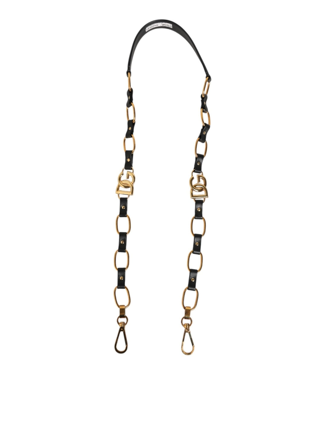 Dolce & Gabbana Black Leather Gold Chain Bag Accessory Shoulder Strap - RIMODA