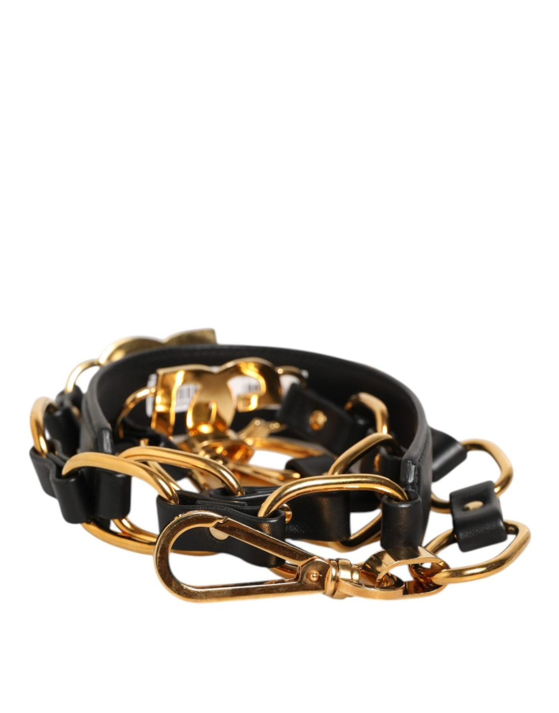 Dolce & Gabbana Black Leather Gold Chain Bag Accessory Shoulder Strap - RIMODA