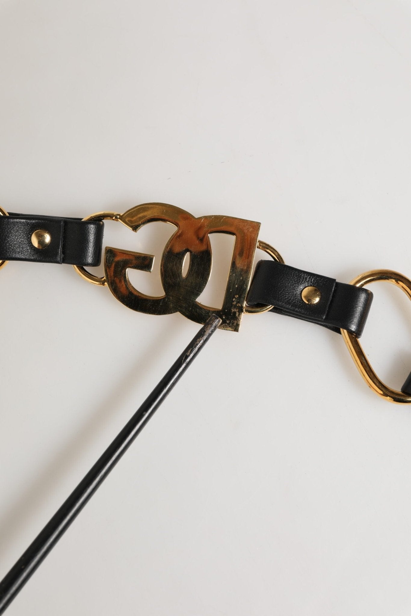 Dolce & Gabbana Black Leather Gold Chain Bag Accessory Shoulder Strap - RIMODA