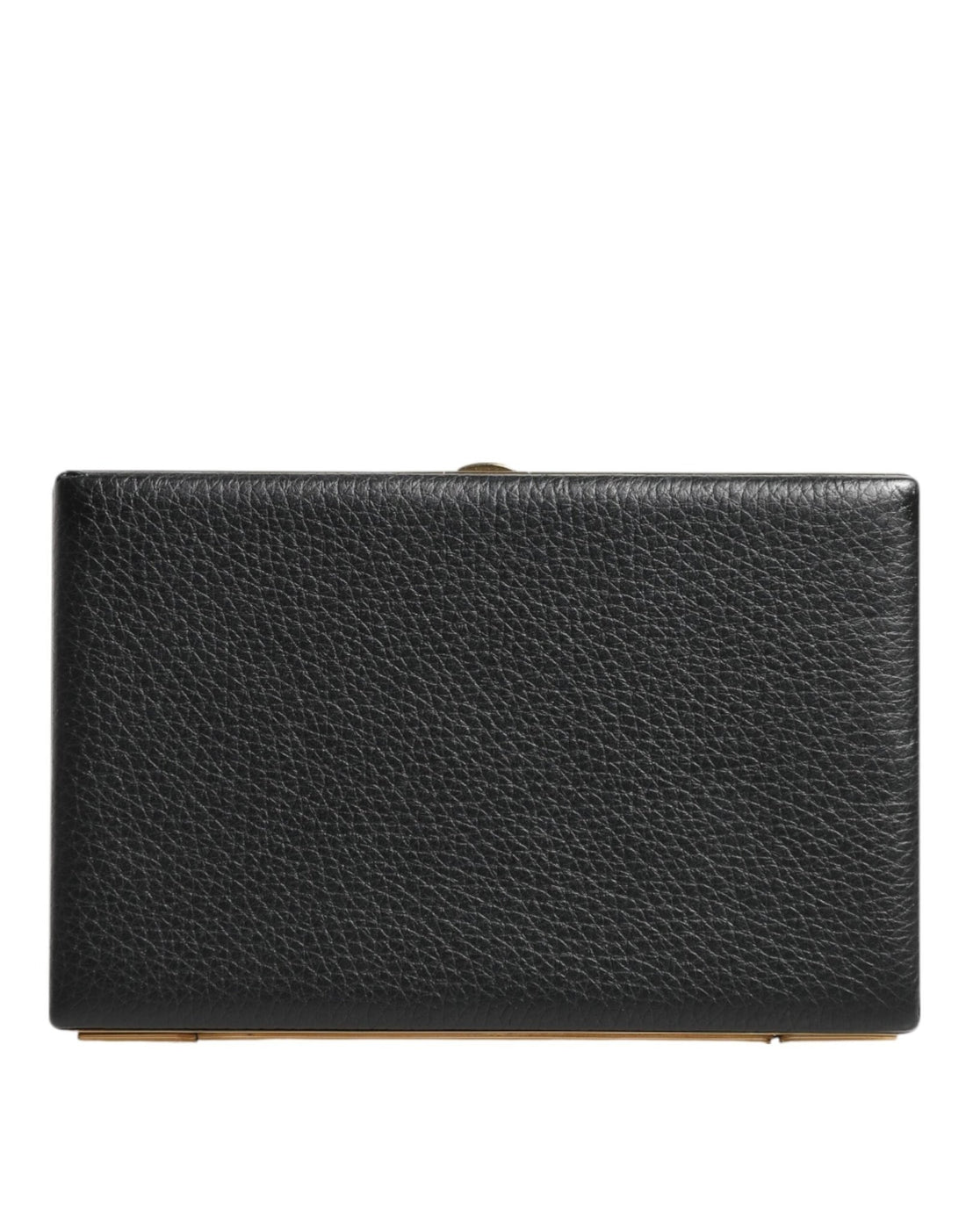 Dolce & Gabbana Black Leather Gold Frame Clutch Evening Party Purse Bag - RIMODA
