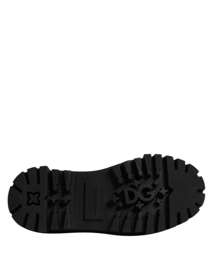 Dolce & Gabbana Black Leather Hi-Trekking Derby Shoes - RIMODA