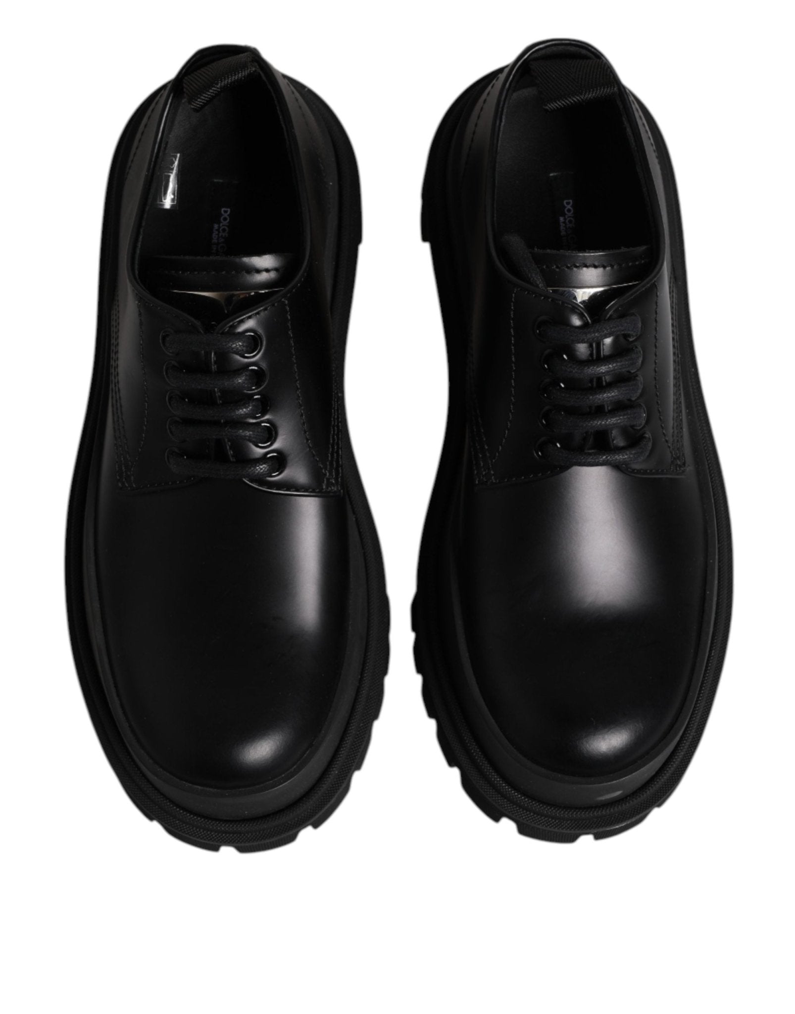 Dolce & Gabbana Black Leather Hi-Trekking Derby Shoes - RIMODA