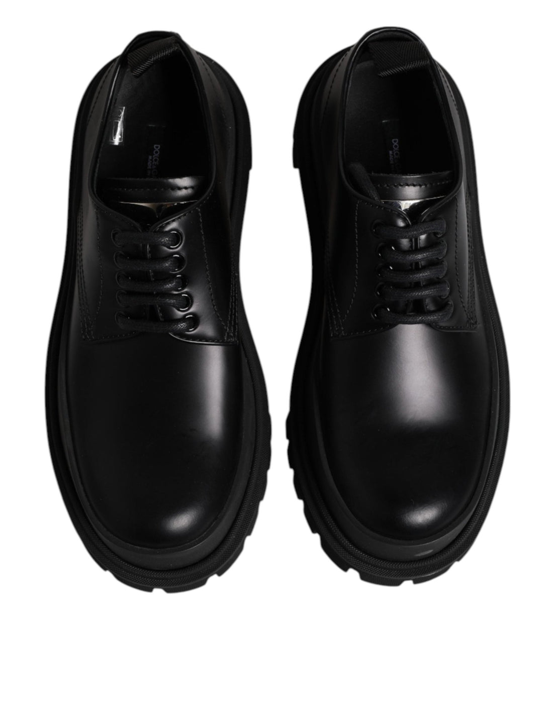Dolce & Gabbana Black Leather Hi-Trekking Derby Shoes - RIMODA