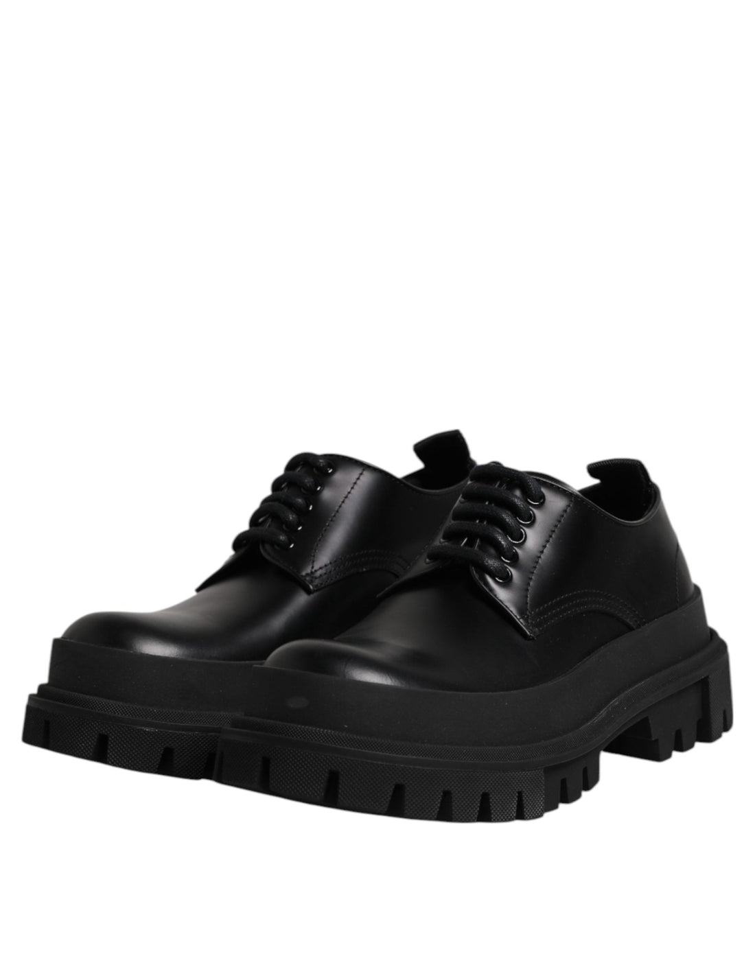 Dolce & Gabbana Black Leather Hi-Trekking Derby Shoes - RIMODA