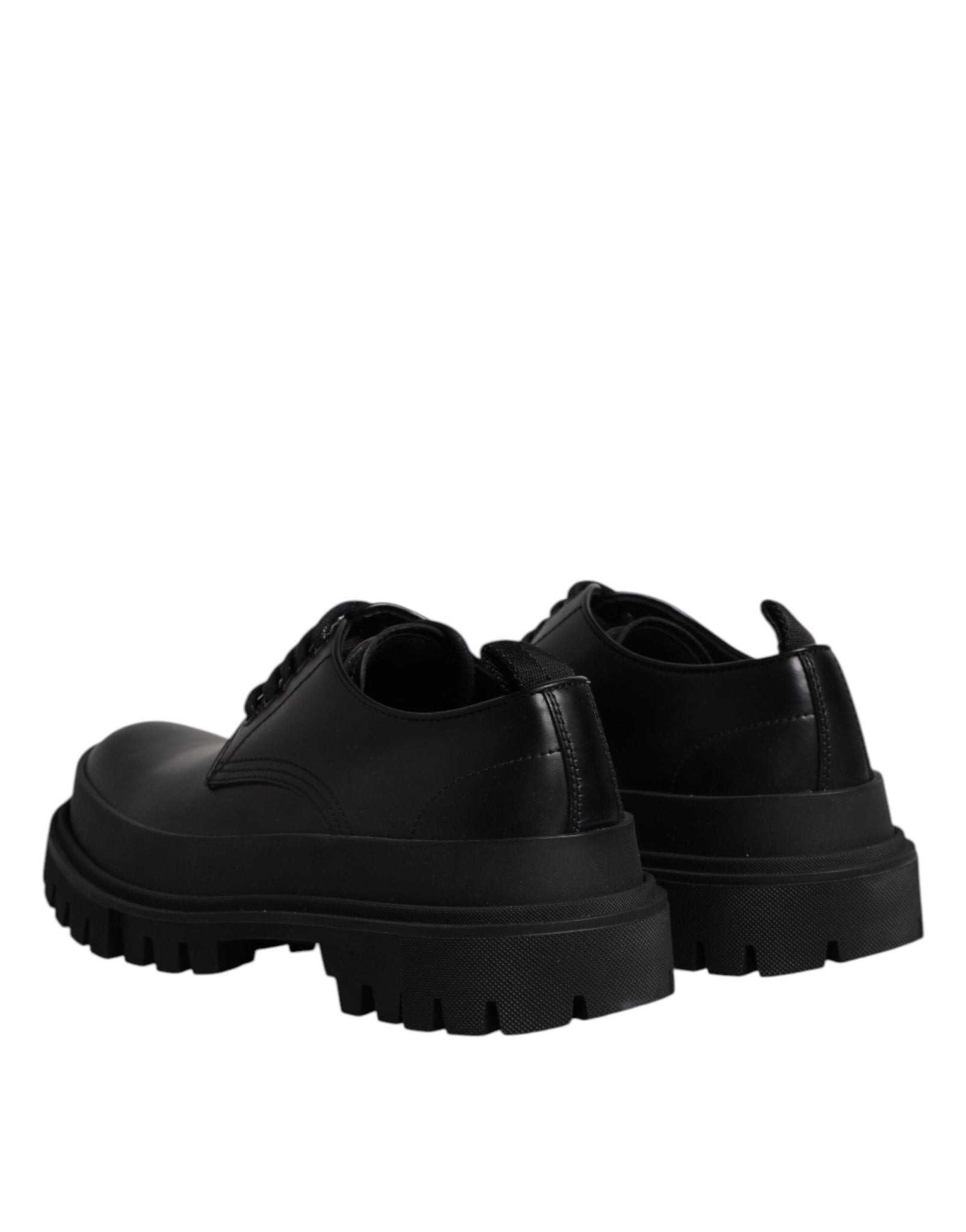 Dolce & Gabbana Black Leather Hi-Trekking Derby Shoes - RIMODA