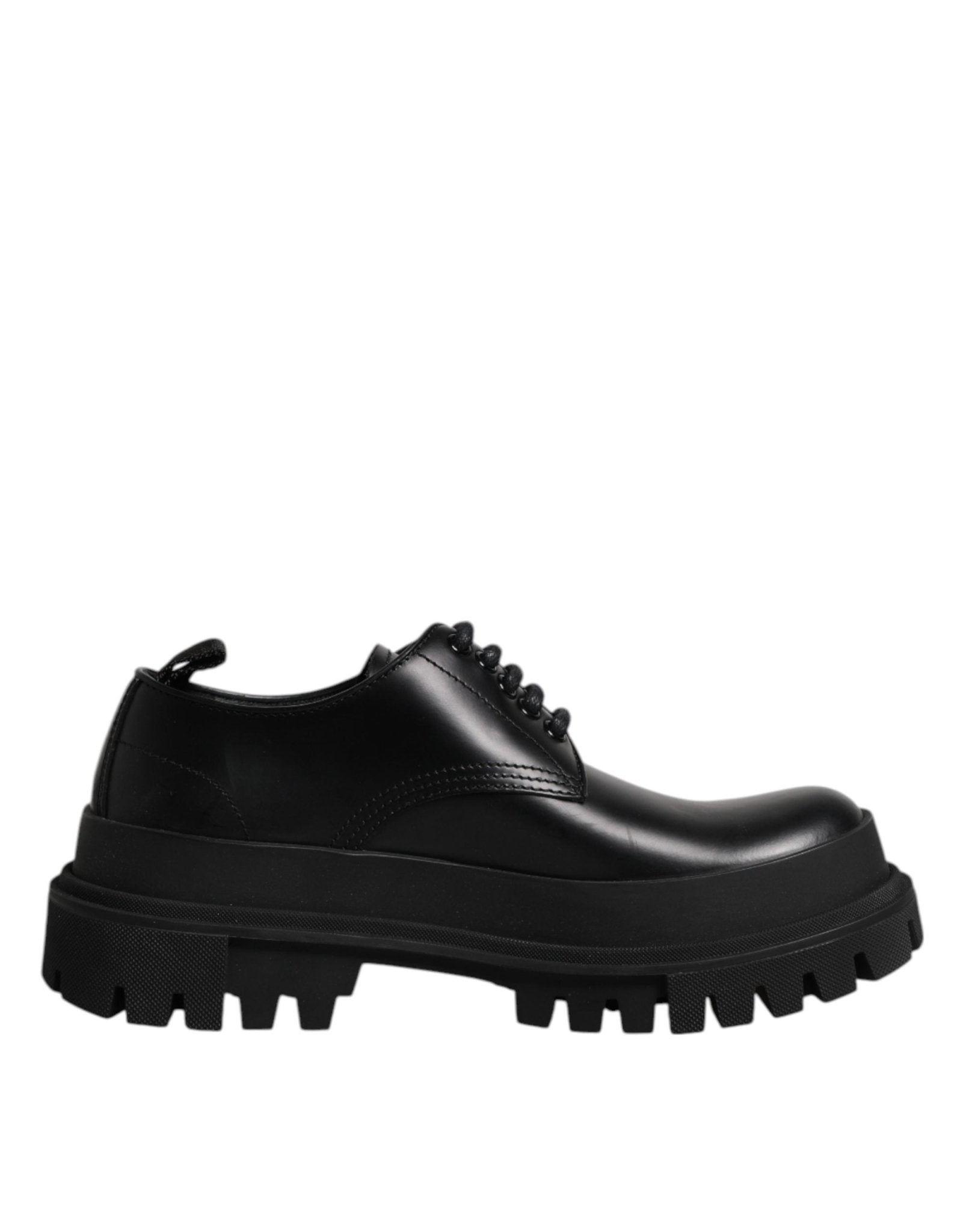 Dolce & Gabbana Black Leather Hi-Trekking Derby Shoes - RIMODA