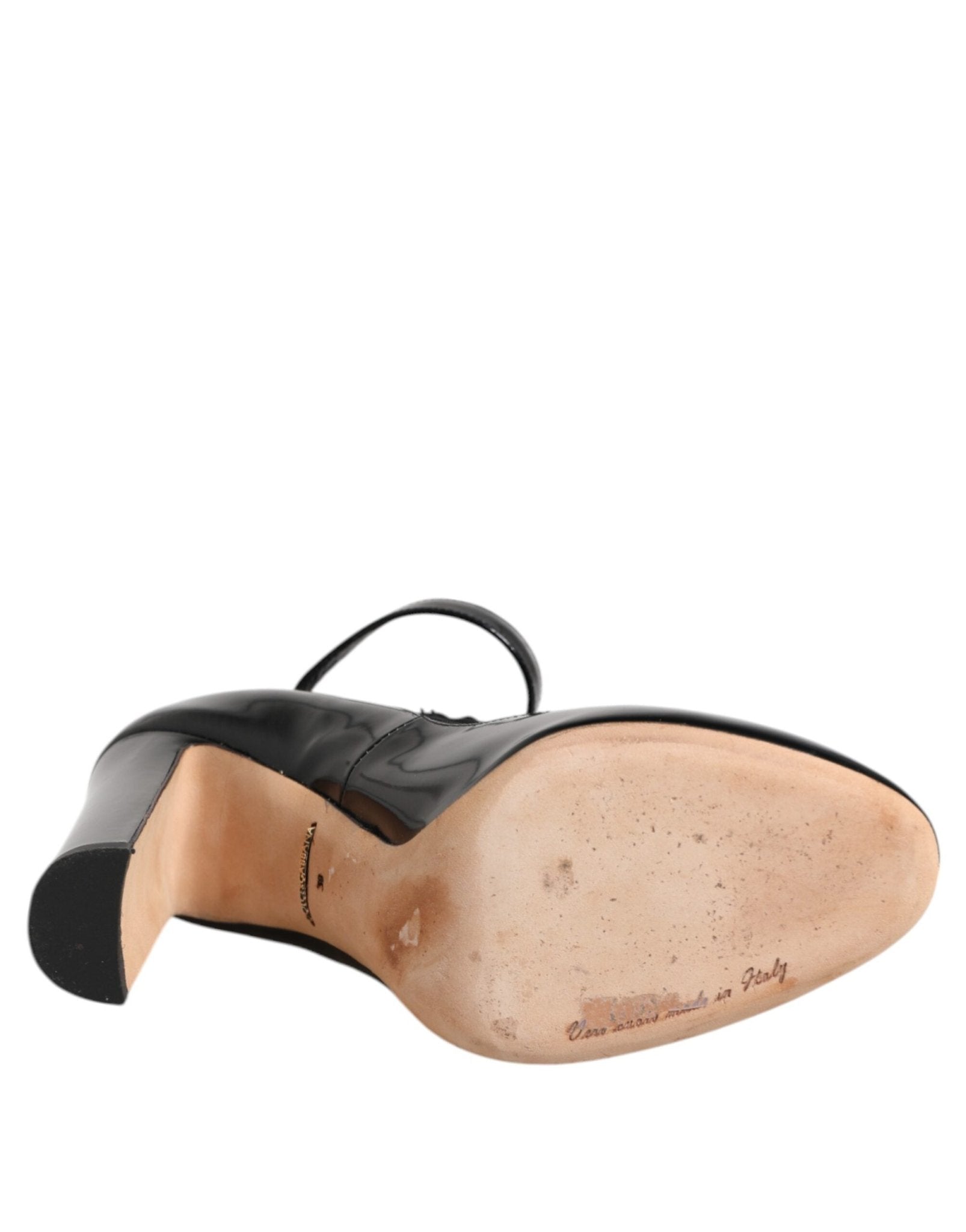Dolce & Gabbana Black Leather Lace Socks Heels Pumps Shoes - RIMODA