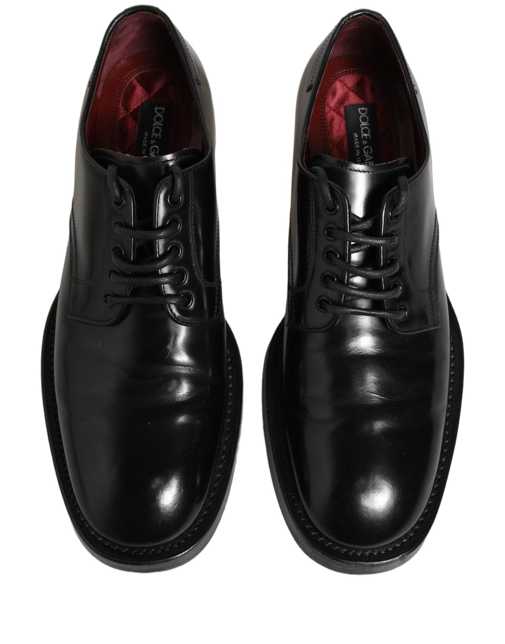 Dolce & Gabbana Black Leather Lace Up Derby Dress Men Shoes - RIMODA