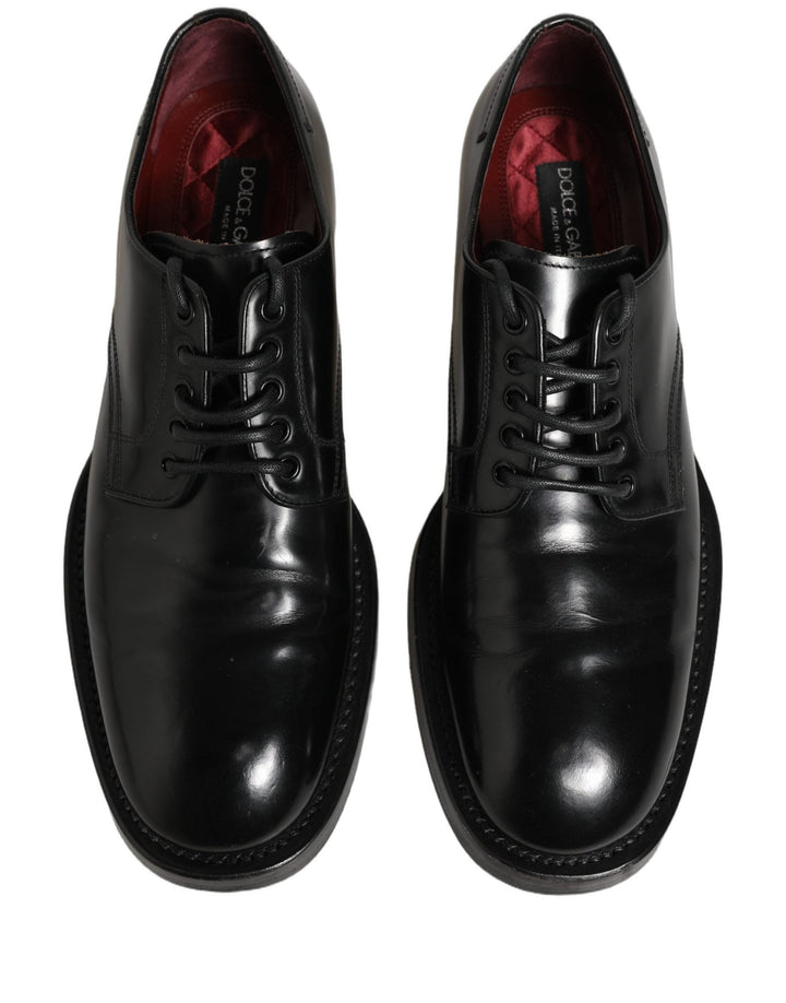 Dolce & Gabbana Black Leather Lace Up Derby Dress Men Shoes - RIMODA