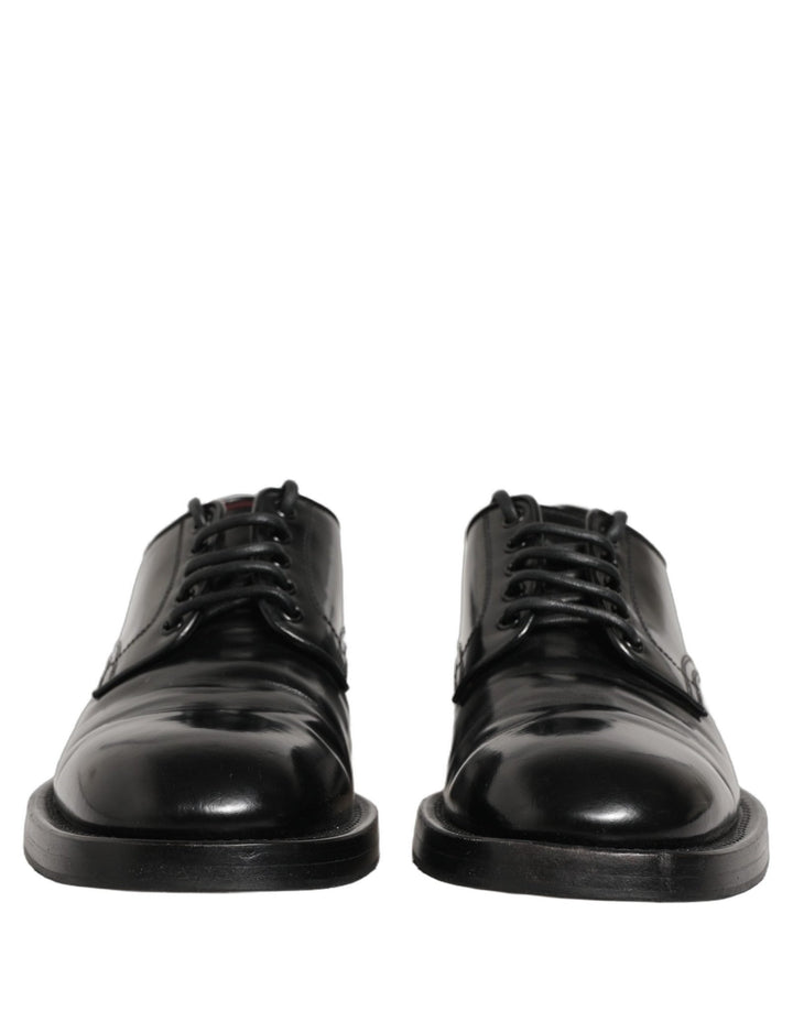 Dolce & Gabbana Black Leather Lace Up Derby Dress Men Shoes - RIMODA