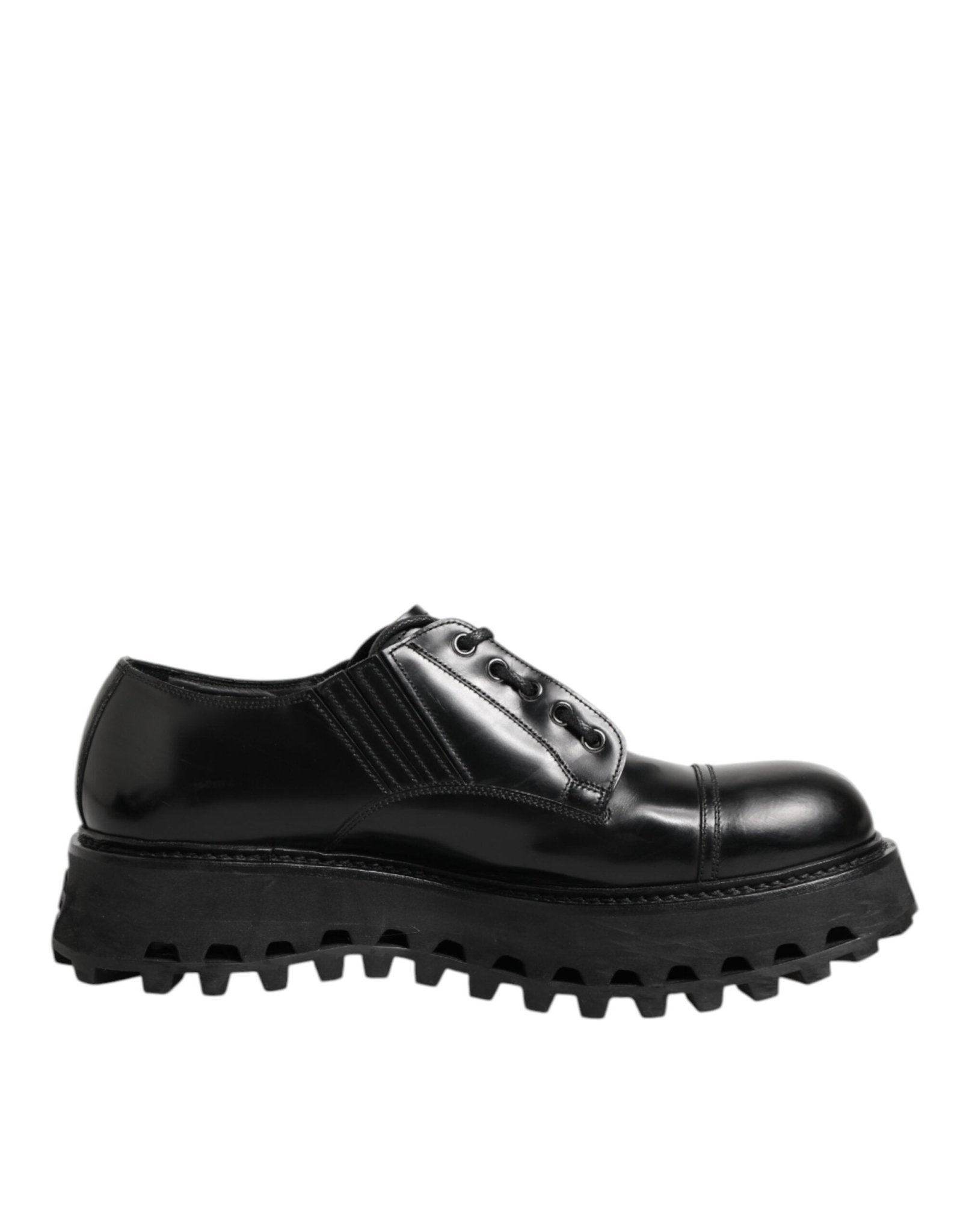 Dolce & Gabbana Black Leather Lace Up Derby Men Dress Shoes - RIMODA