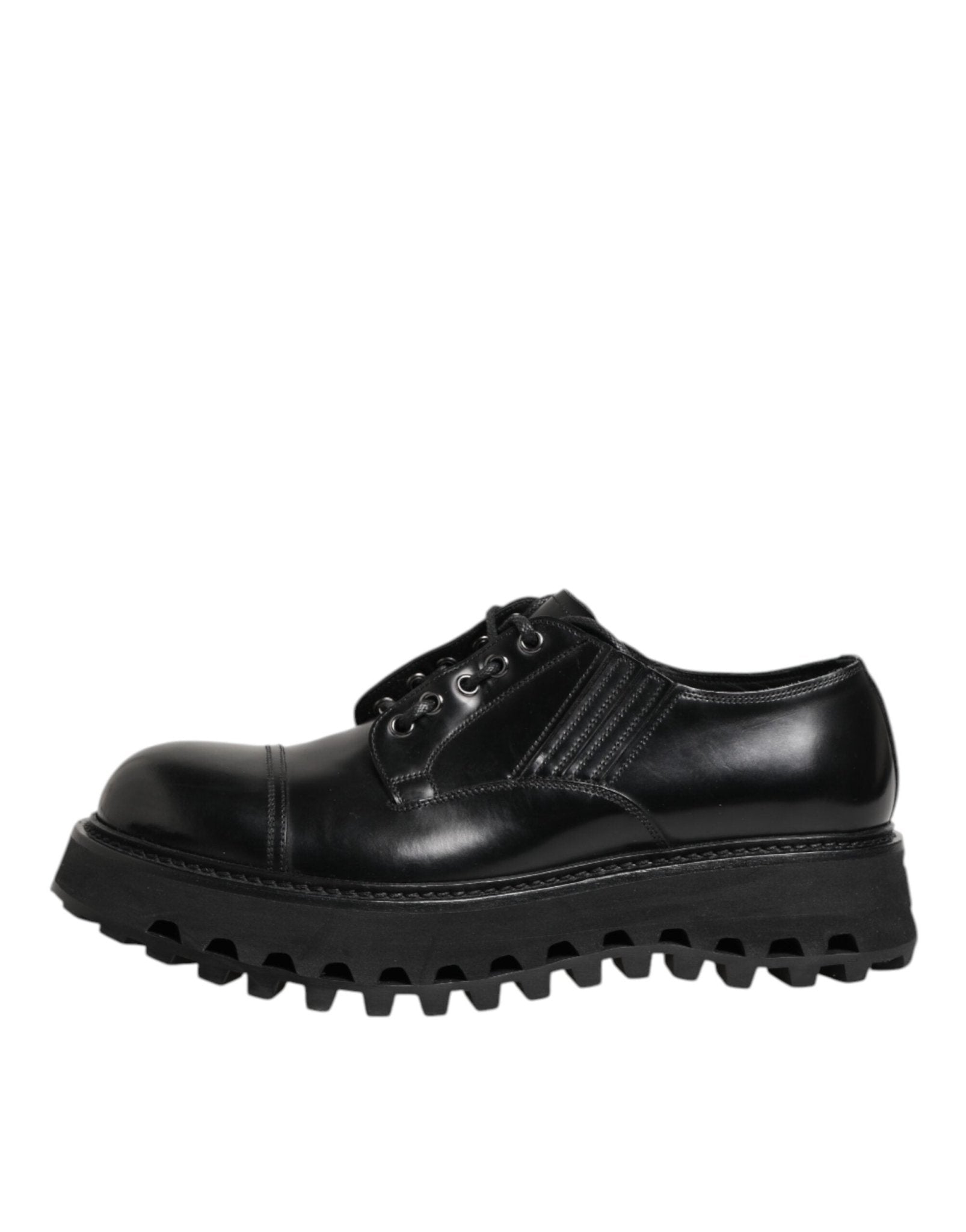Dolce & Gabbana Black Leather Lace Up Derby Men Dress Shoes - RIMODA