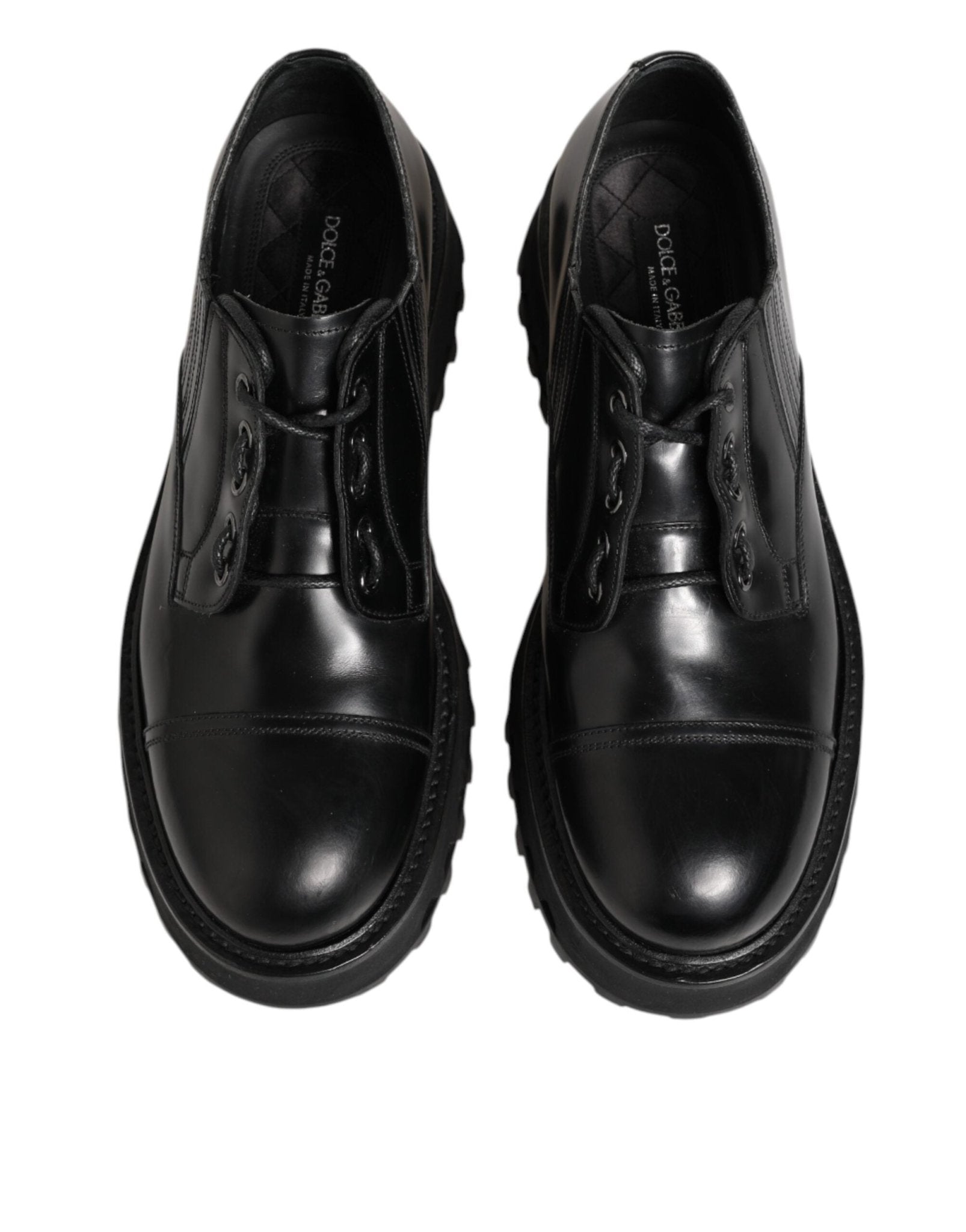 Dolce & Gabbana Black Leather Lace Up Derby Men Dress Shoes - RIMODA