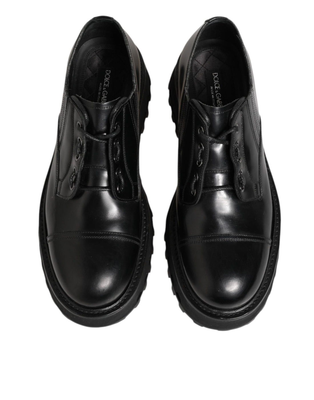 Dolce & Gabbana Black Leather Lace Up Derby Men Dress Shoes - RIMODA
