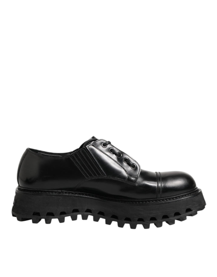 Dolce & Gabbana Black Leather Lace Up Derby Men Dress Shoes - RIMODA