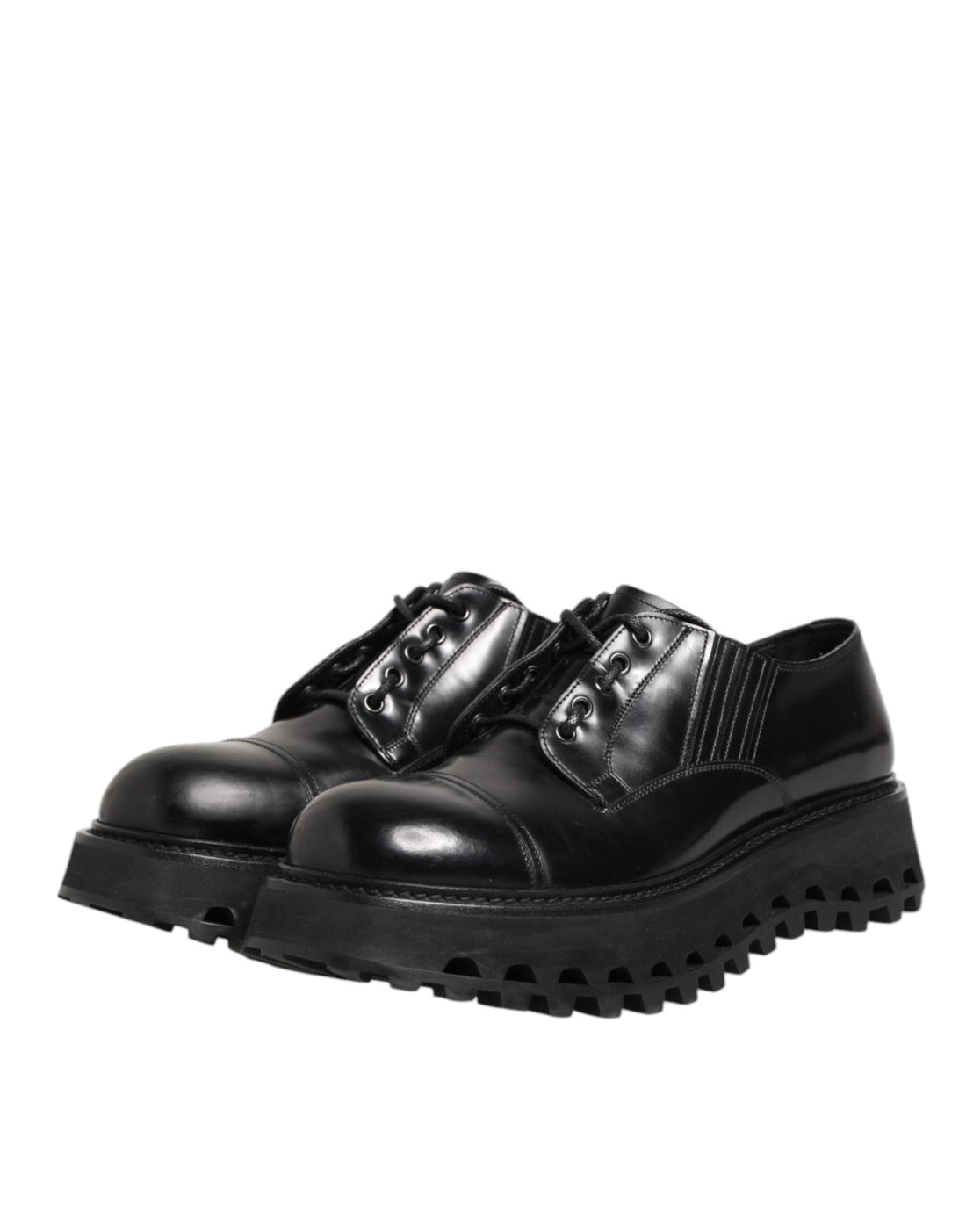 Dolce & Gabbana Black Leather Lace Up Derby Men Dress Shoes - RIMODA