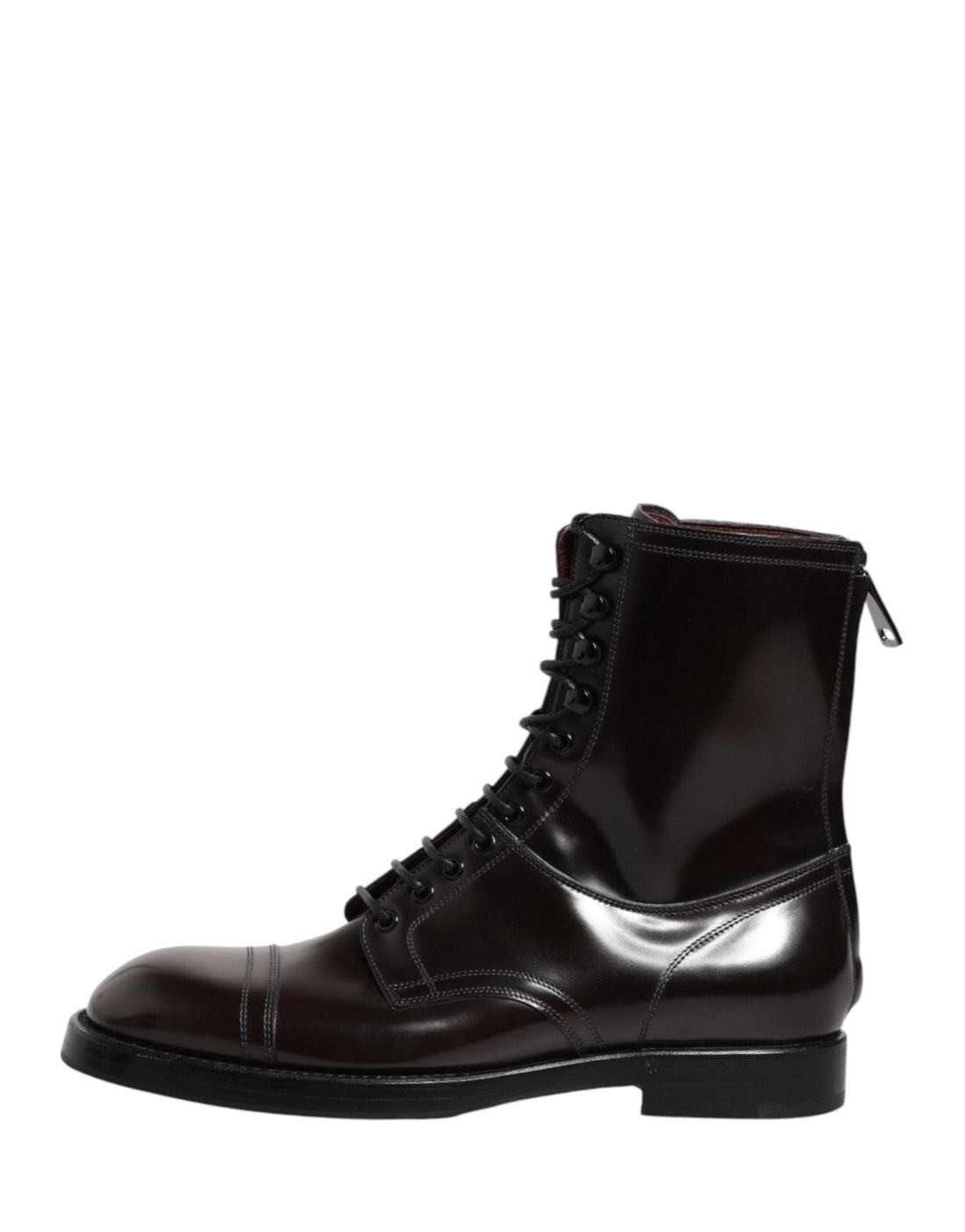 Dolce & Gabbana Black Leather Lace Up Mid Calf Boots Shoes - RIMODA