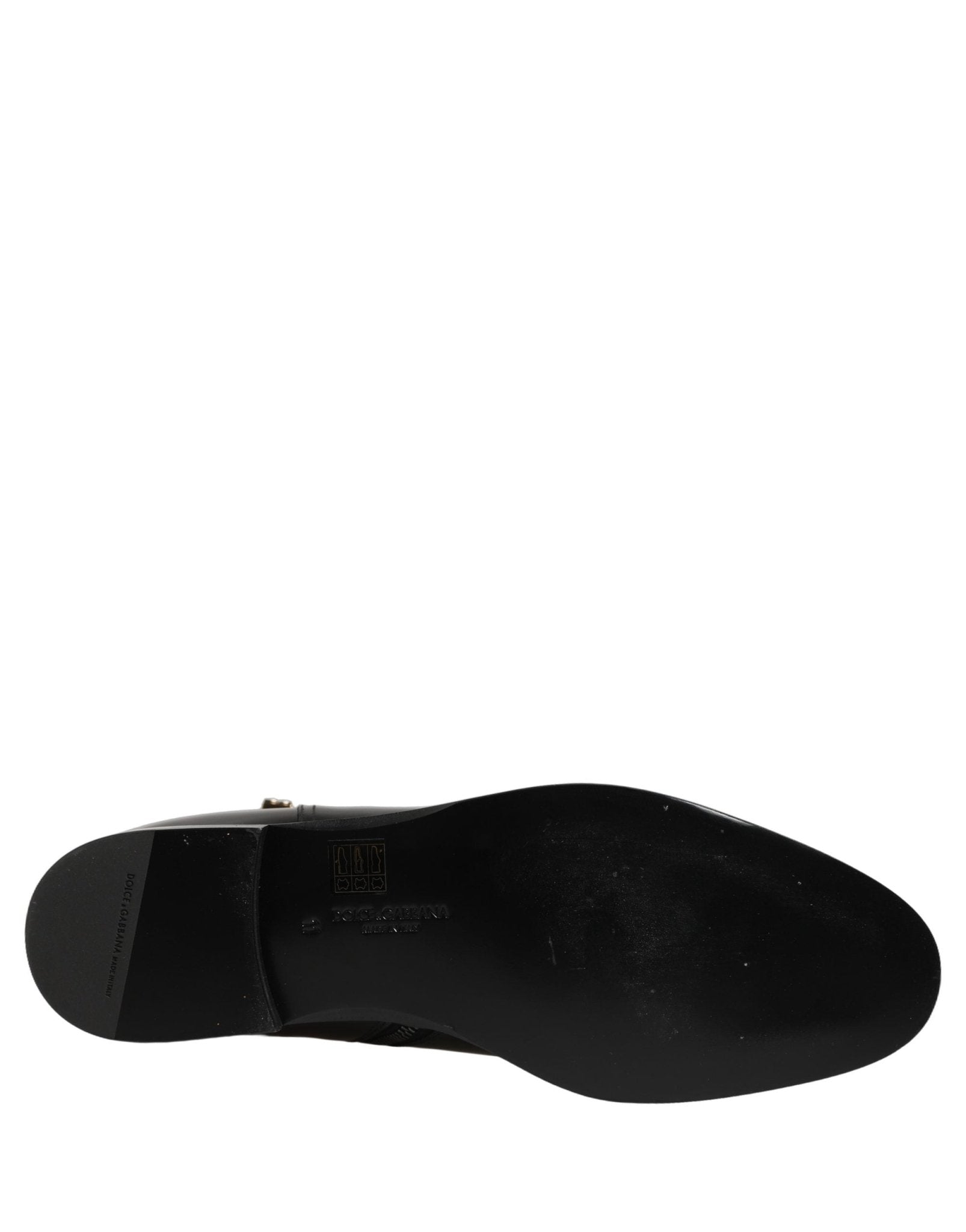 Dolce & Gabbana Black Leather Logo Buckle Mid Calf Boots Shoes - RIMODA