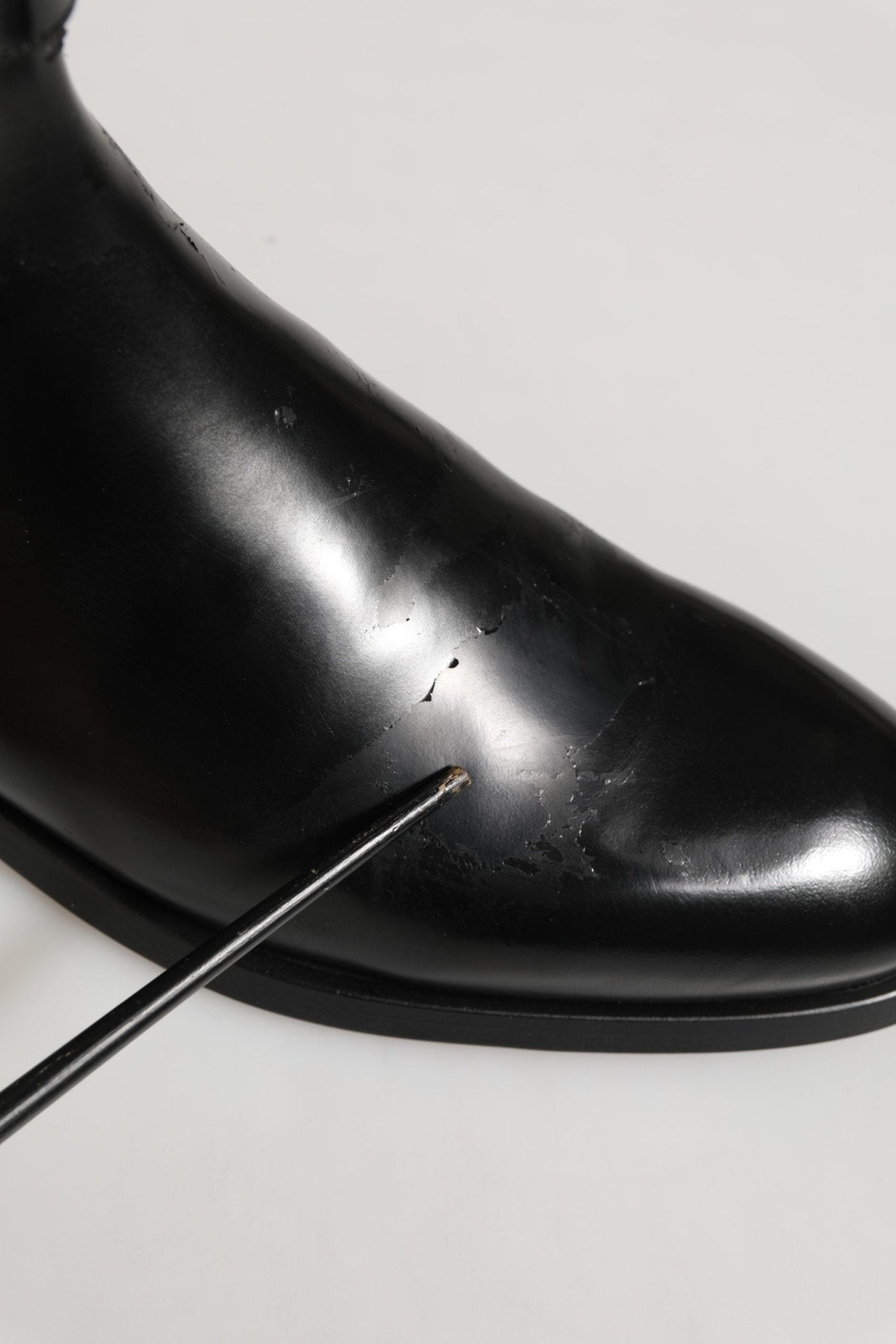 Dolce & Gabbana Black Leather Logo Buckle Mid Calf Boots Shoes - RIMODA
