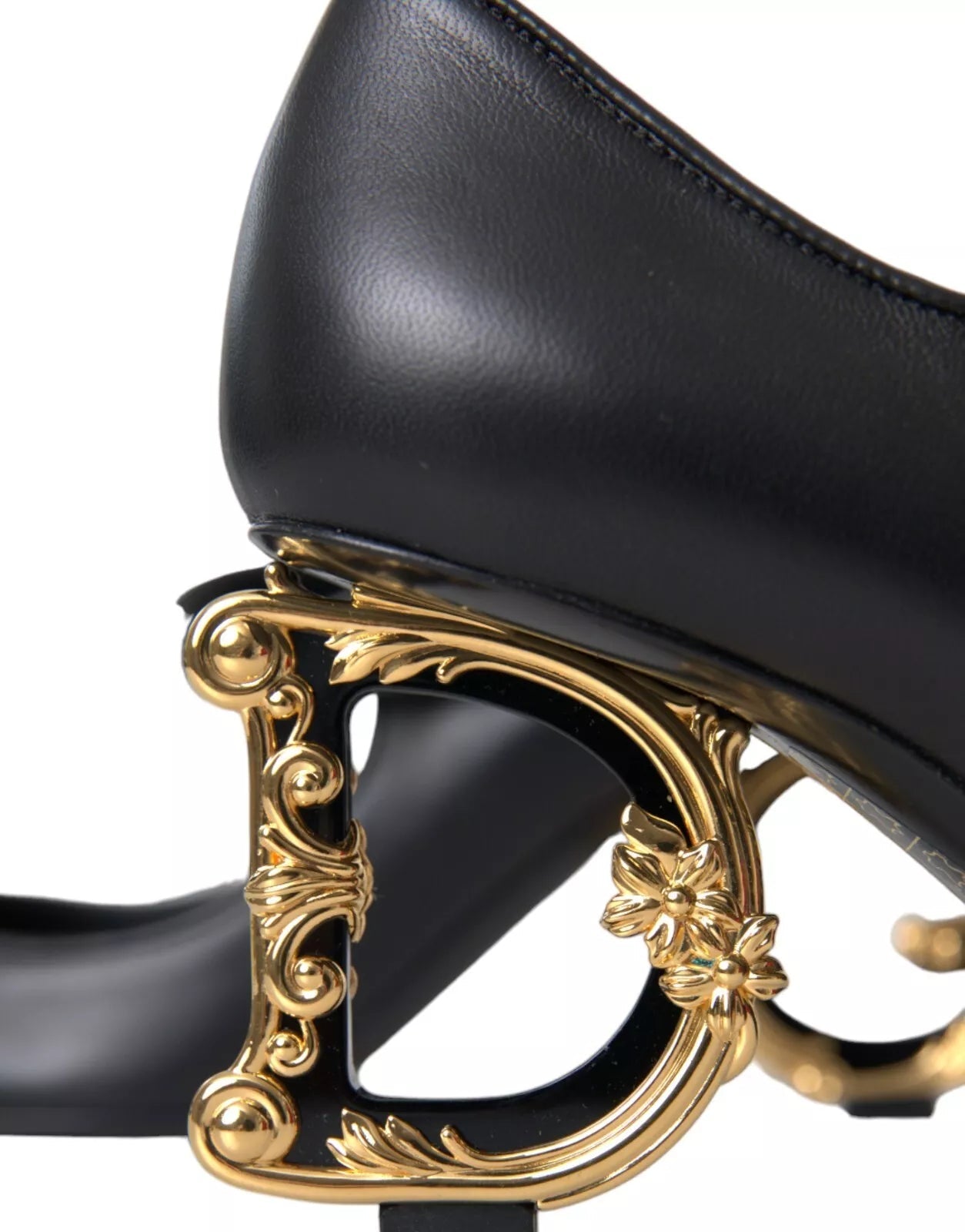 Dolce & Gabbana Black Leather Logo Heels Mary Janes Pumps Shoes - RIMODA