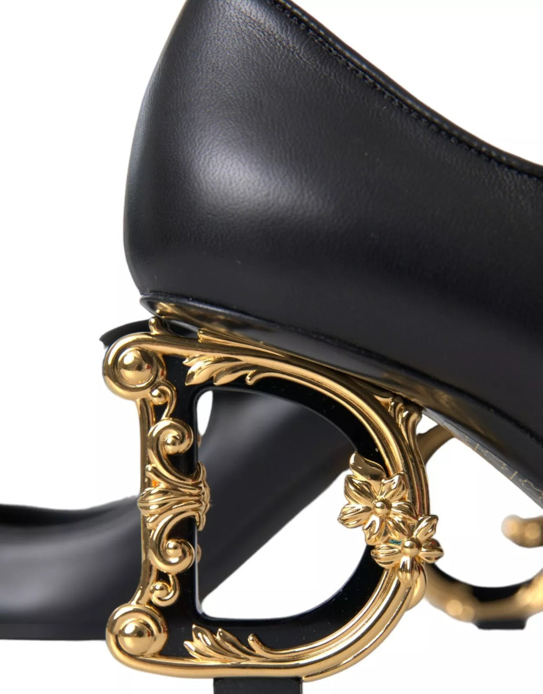 Dolce & Gabbana Black Leather Logo Heels Mary Janes Pumps Shoes - RIMODA