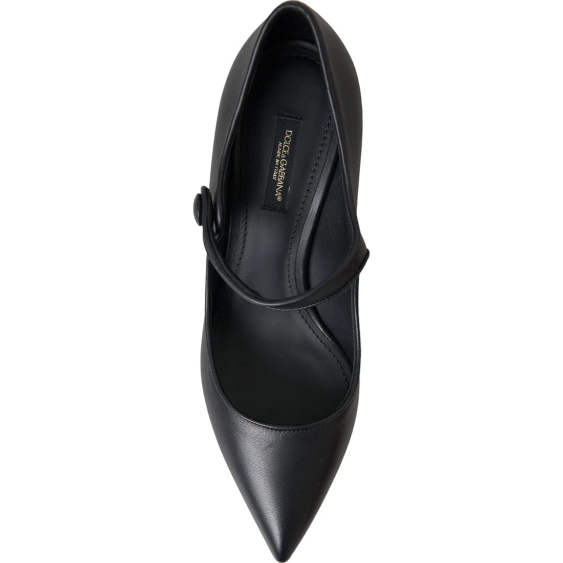 Dolce & Gabbana Black Leather Logo Heels Mary Janes Pumps Shoes - RIMODA