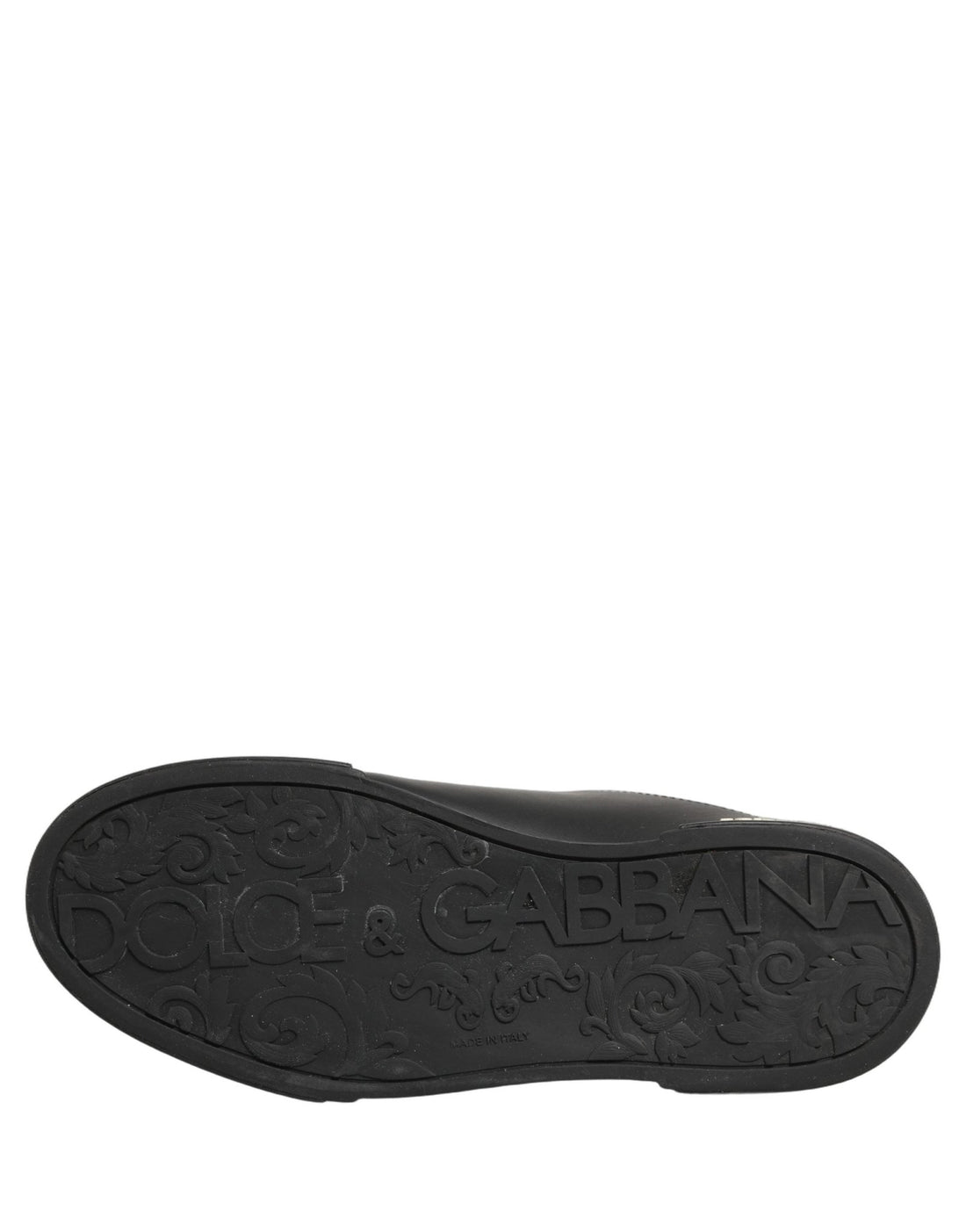 Dolce & Gabbana Black Leather Logo Low Top Men Sneakers Shoes - RIMODA