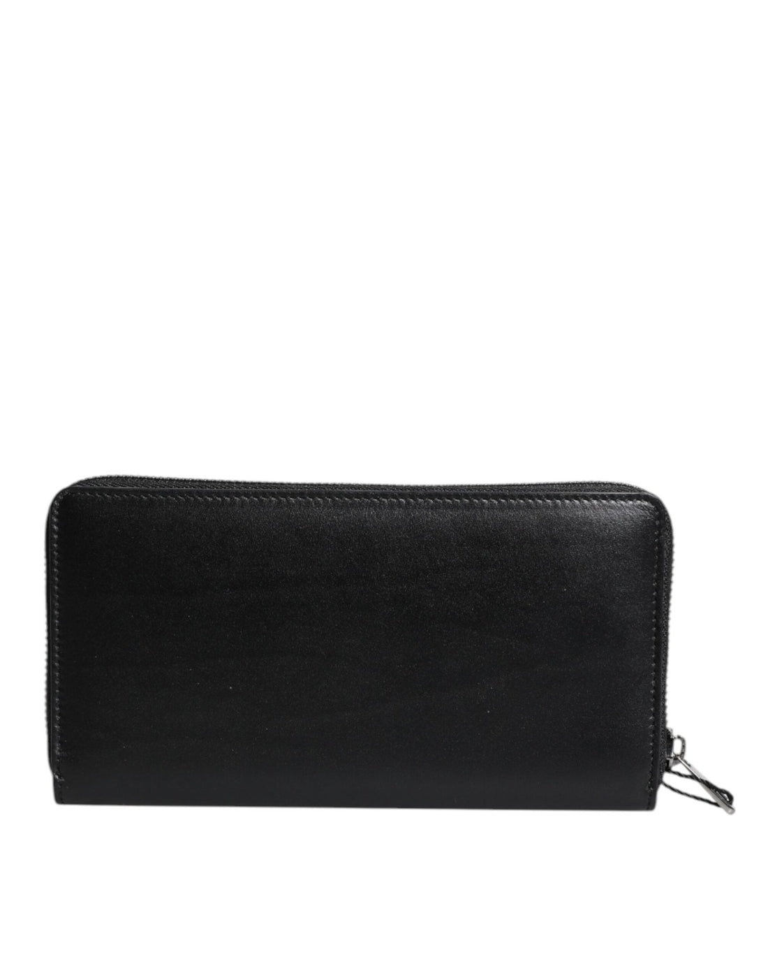 Dolce & Gabbana Black Leather Logo Plaque Zip Around Continental Wallet - RIMODA