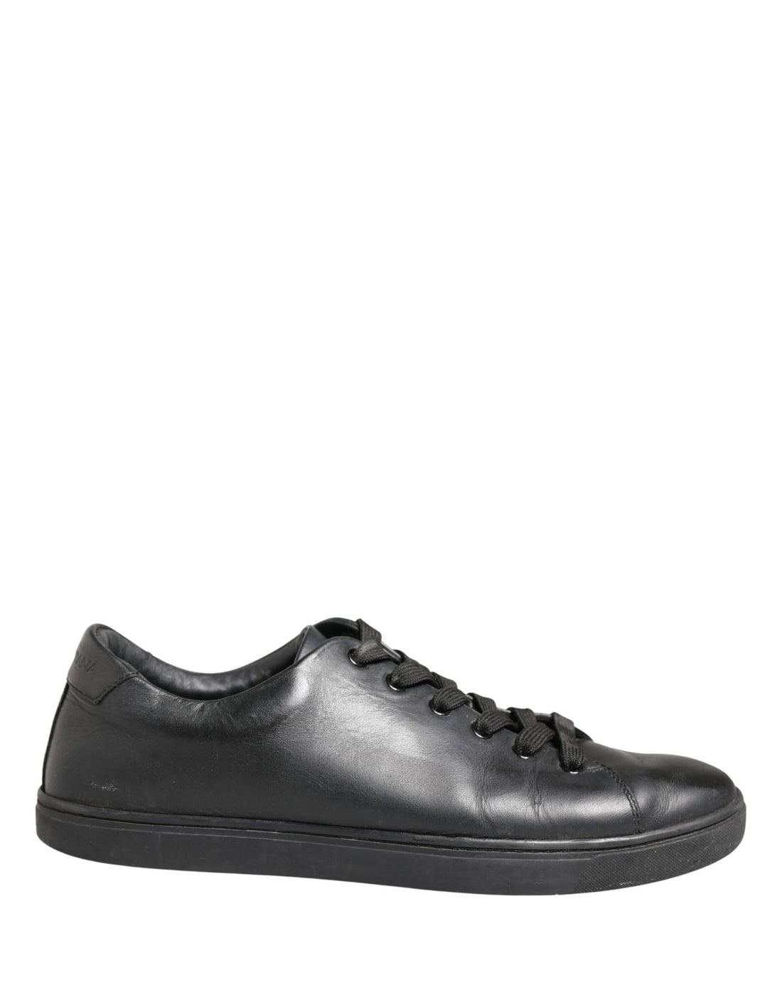Dolce & Gabbana Black Leather Low Top Lace Up Sneakers Shoes - RIMODA