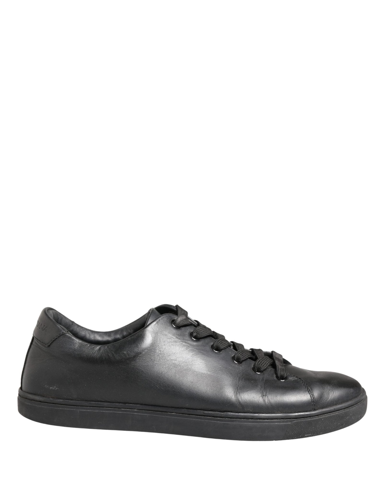 Dolce & Gabbana Black Leather Low Top Lace Up Sneakers Shoes - RIMODA