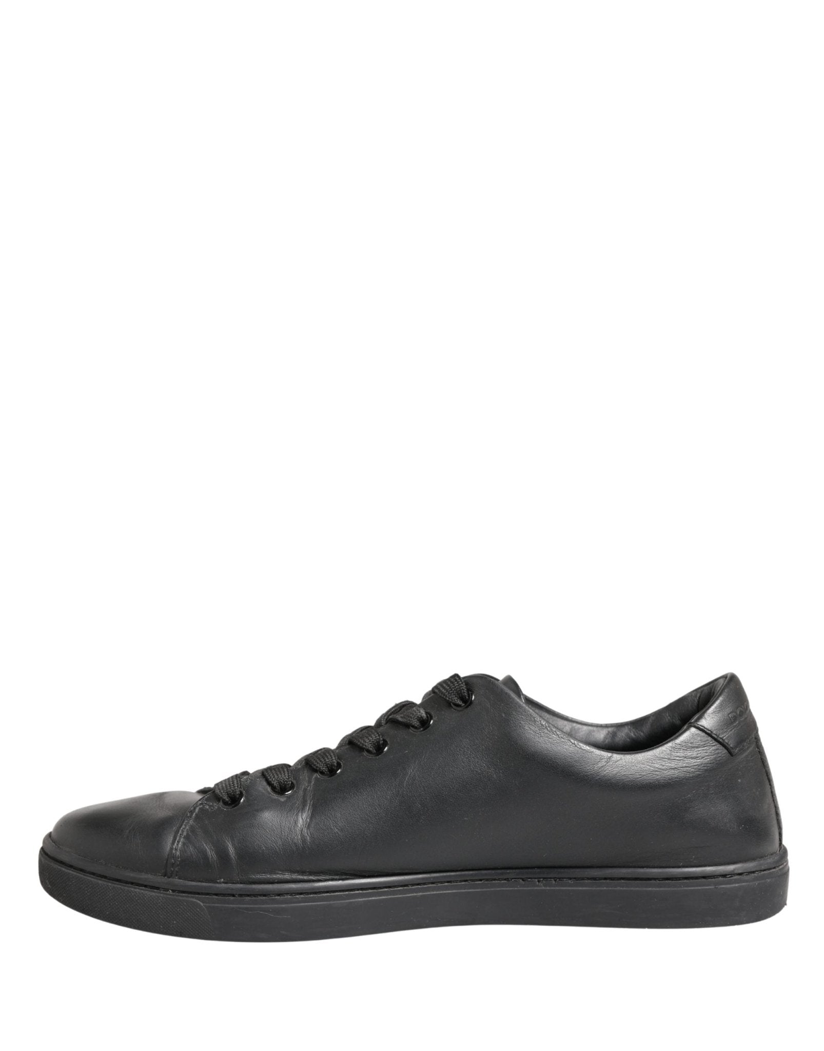 Dolce & Gabbana Black Leather Low Top Lace Up Sneakers Shoes - RIMODA