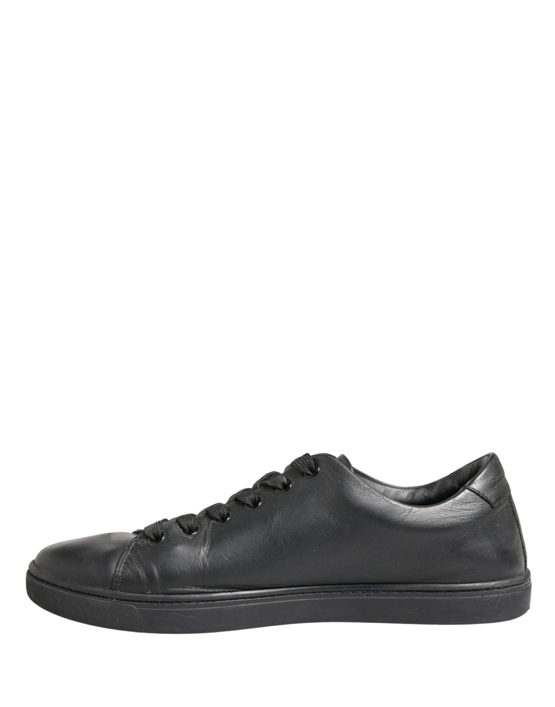 Dolce & Gabbana Black Leather Low Top Lace Up Sneakers Shoes - RIMODA