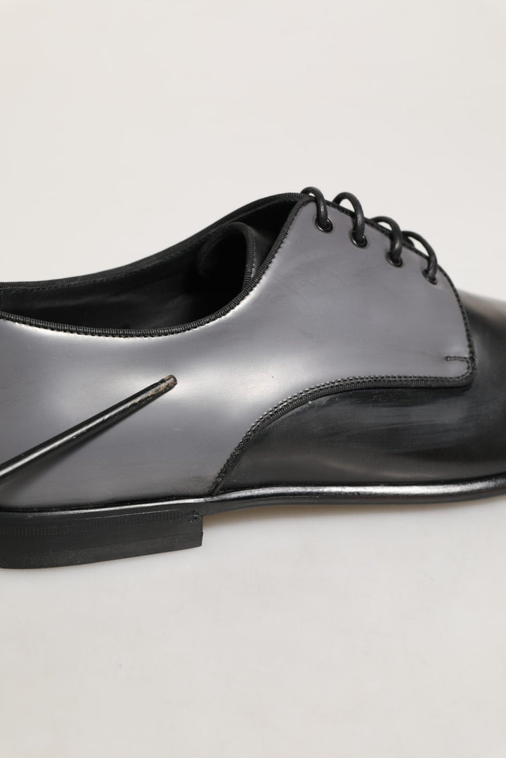 Dolce & Gabbana Black Leather Men Derby Dress Formal Shoes - RIMODA