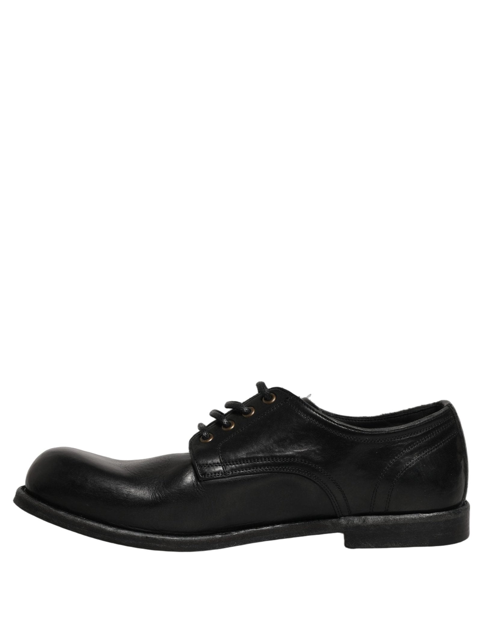 Dolce & Gabbana Black Leather Men Derby Dress Formal Shoes - RIMODA