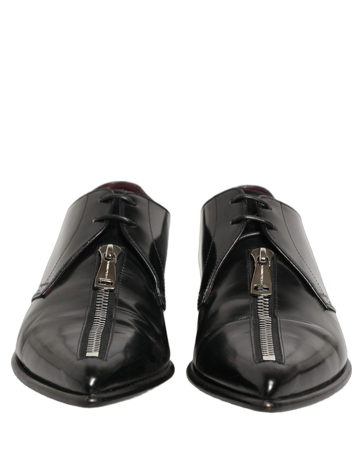 Dolce & Gabbana Black Leather Men Derby Dress Formal Shoes - RIMODA