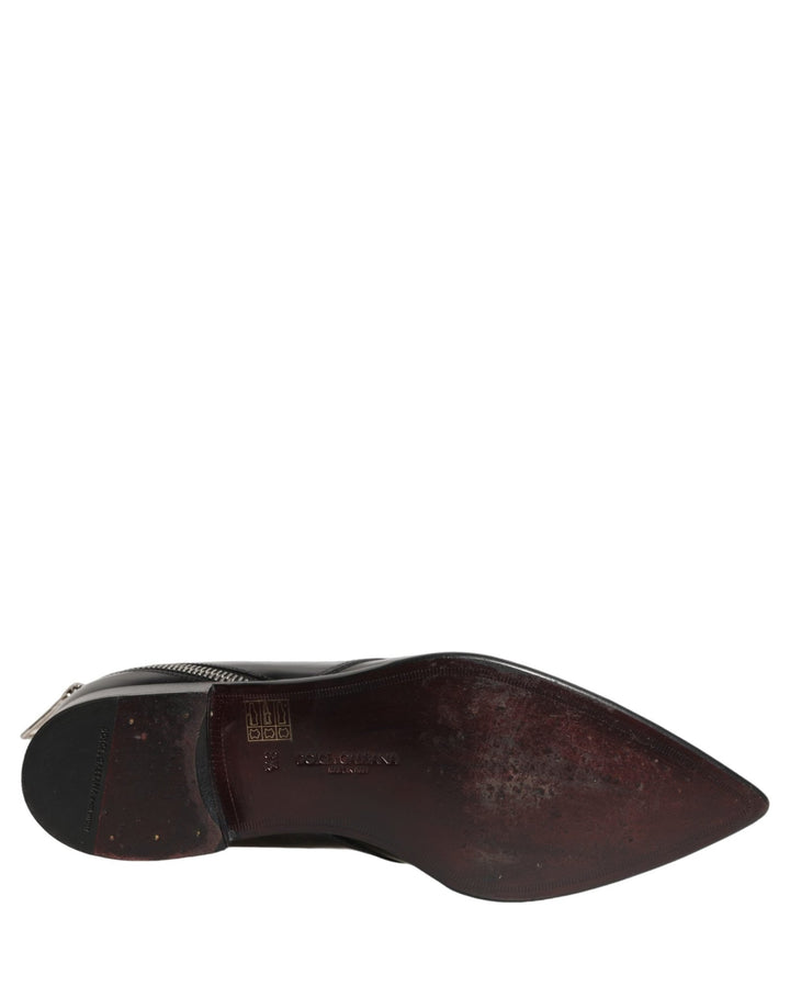 Dolce & Gabbana Black Leather Men Derby Dress Formal Shoes - RIMODA