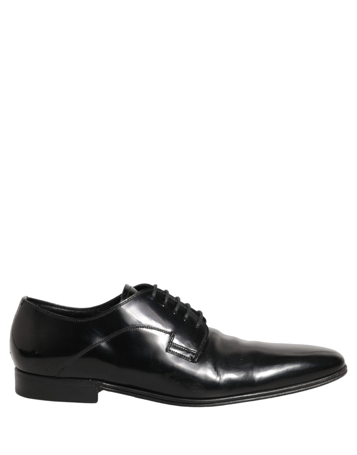Dolce & Gabbana Black Leather Men Derby Dress Formal Shoes - RIMODA